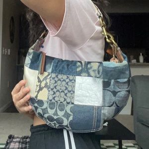 Y2K Jean Patchwork Coach Mini Bag
